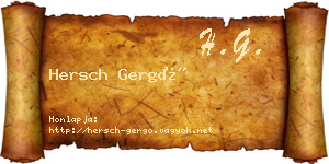 Hersch Gergő névjegykártya